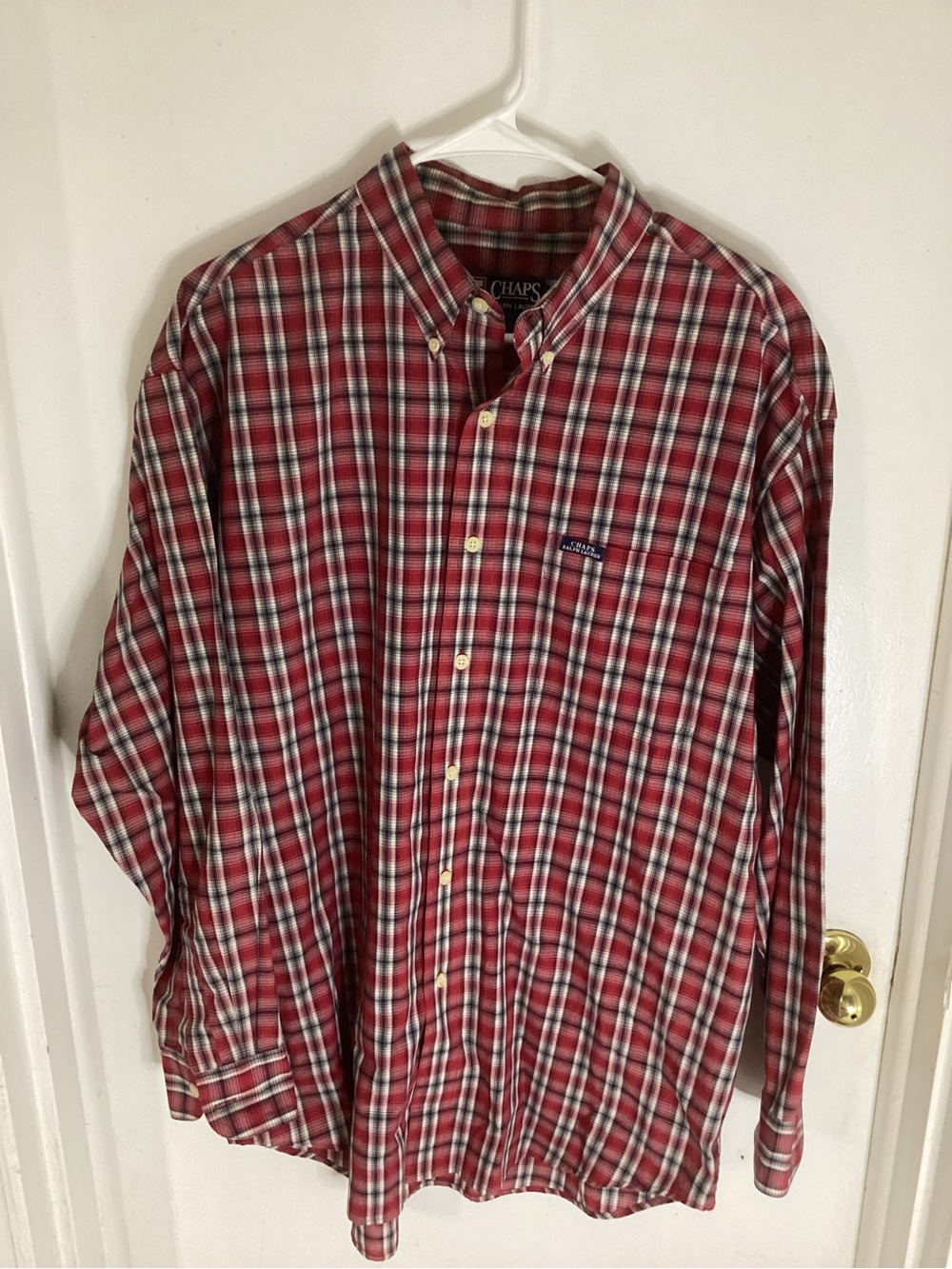 Chaps Ralph Lauren Men’s Red Plaid Button Up Size Large